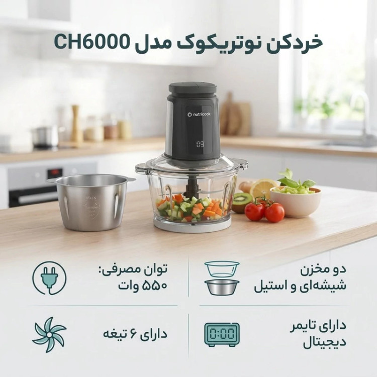 خردکن 3 لیتری نوتریکوک مدل CH6000
